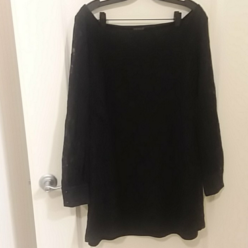 Witchy Black Laced Flower Shift Dress